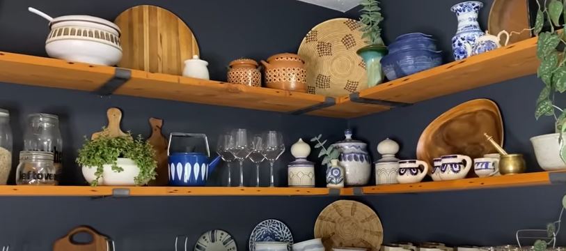 Where to put floating shelves in kitchen