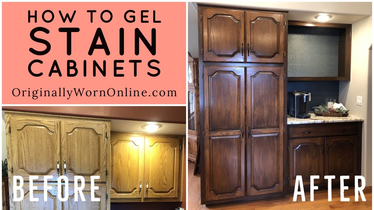 How to Gel Stain Oak Kitchen Cabinets